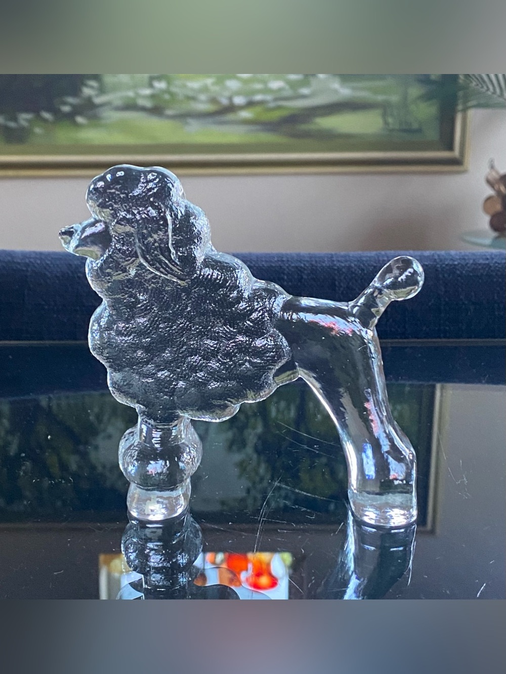 1977 Kosta Boda Glass Poodle Figurine Bertil Vallien Kennel Zoo Series Sweden
